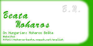 beata moharos business card