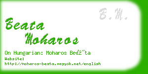 beata moharos business card